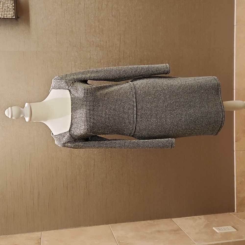 GLG Good Luck Gem top and skirt metallic silver on black background size M